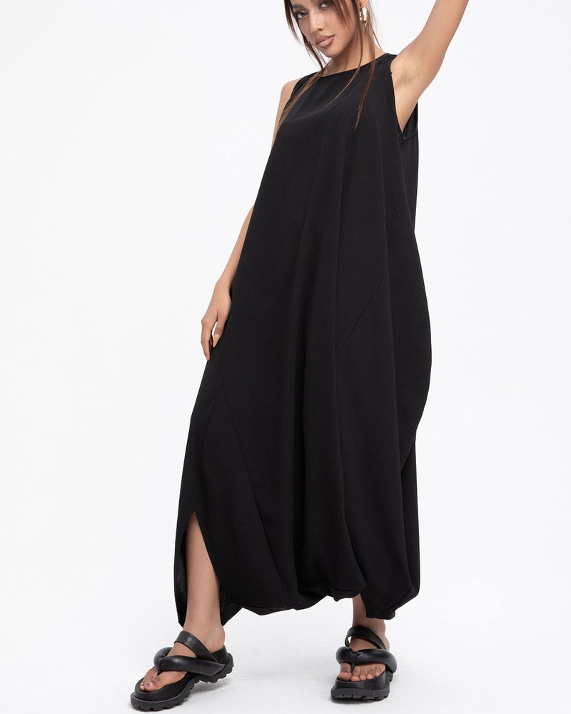 ellazhu Women's Summer Black Harem Jumpsuit Maxi Romper Playsuit GY1791 - Image 2